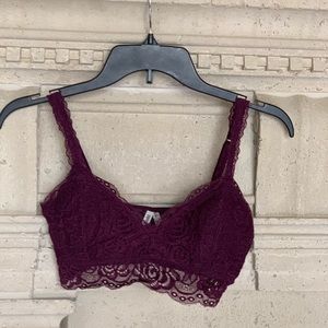Maroon Lace Bralette